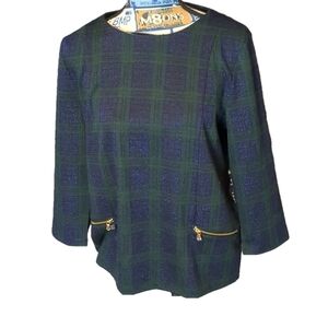 Talbot's purple green top size large petite
